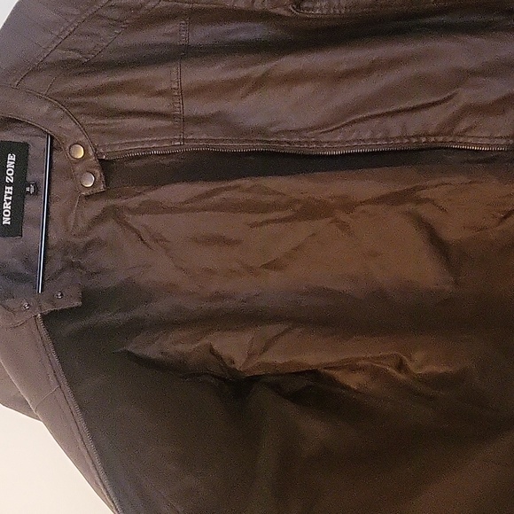 Women's Brown leather jacket - Picture 3 of 4